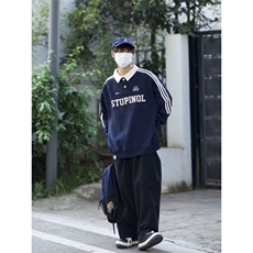 【】美式复古学院风华夫格男女宽松休闲情侣卫衣ST70P27，男装卫衣，星座1112-1
