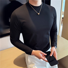 弹力液氨棉打底衫男亲肤小高圆领长袖T恤T7868同款长袖T7968-P47，男装T恤，电商A213