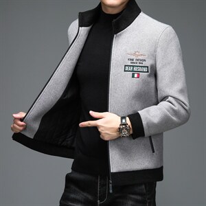 2023冬装新款中年男士休闲棉服中老年棉衣外套上衣ALXB1003-P230图片