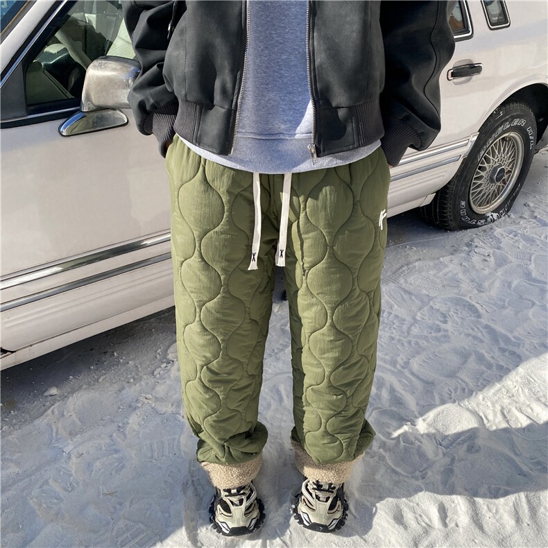 2025冬季新款葫芦格棉裤加绒加厚羊羔绒裤子B315-K23556-p65控78，男装棉裤，电商B315