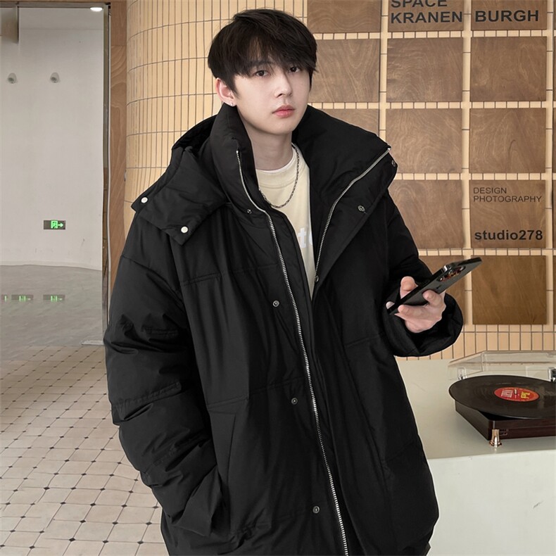 羽绒服男冬季新款港风连帽白鸭绒情侣外套YR922-P160(控价208元，男装羽绒服，星座214-3