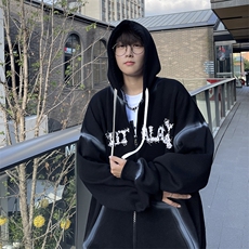 B266-FG16-P6023秋季新款中性宽松休闲美式重磅连帽套头情侣卫衣，男装卫衣，星座B257-1