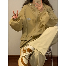 1中性连帽工装大口袋防晒衣女黄灯户外潮牌防晒服FS77009P50控78，男装夹克，星座226-2