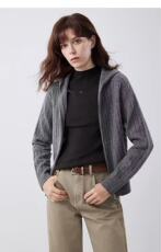 2025年秋季时尚百搭通勤简约休闲女士连帽羊毛衫，女装羊毛衫，哲奥羊绒