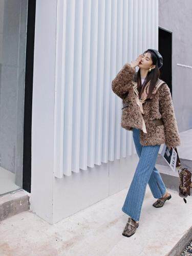 2021冬款皮毛一体，女装，YOUER DENG