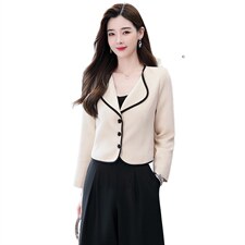 小香风短外套女2025春秋新款小个子百搭西装小披肩配旗袍裙子外搭，女装短外套，芭米依尚