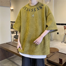 ins潮牌宽松休闲T恤男生新款哥特字母印花短袖JK23234-p35-控48，男装T恤，星座605(原A050)