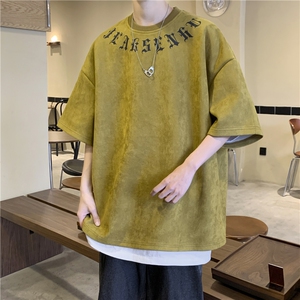 ins潮牌宽松休闲T恤男生新款哥特字母印花短袖JK23234-p35-控48图片