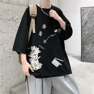 Q11115-P30 春夏季七分袖t恤男大码五分袖男短袖中袖   大皂风图片
