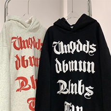 新款美式街头字母发泡连帽卫衣潮牌嘻哈炸街上衣外套男W4312-P55，男装卫衣，星座1008