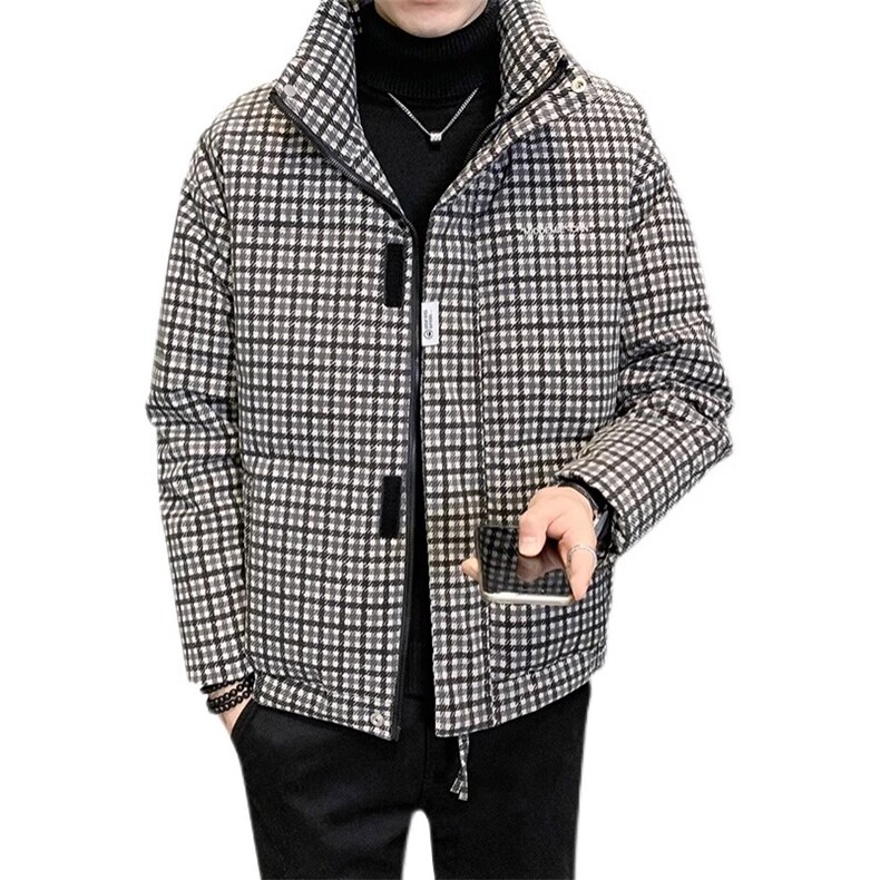 格子羽绒服男冬季2025新款加厚保暖外套特批A313-D21321-P165,男装羽绒服,电商A313