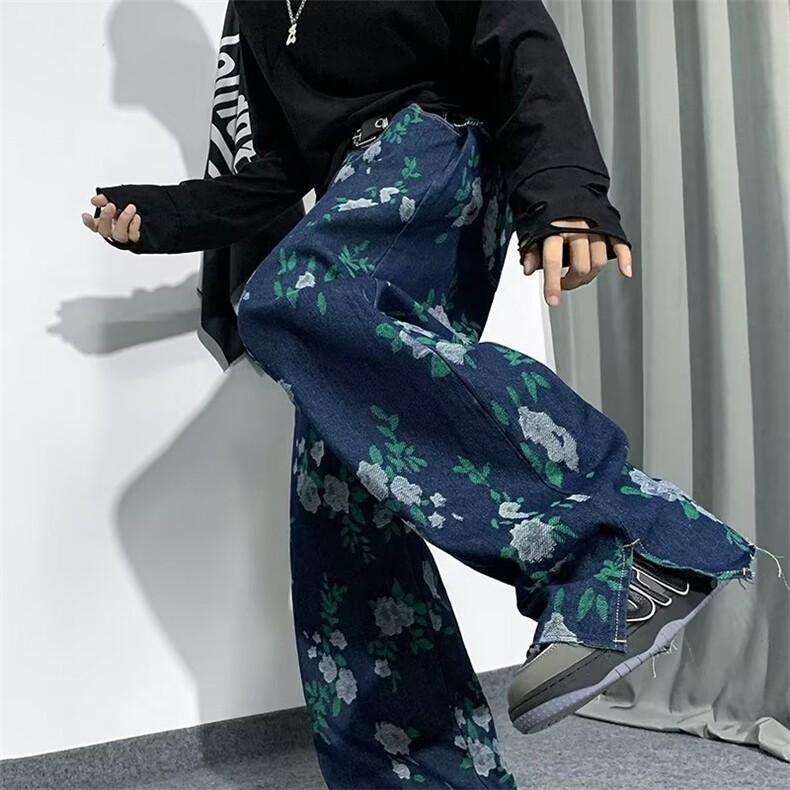 牛仔裤男秋季潮大码休闲裤子高街N1357P48,男装牛仔裤,星座1116-2
