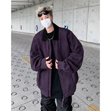 底特律美式工装夹克男春秋款复古潮牌宽松外套情侣休闲机车棒球服，男装夹克，星座506
