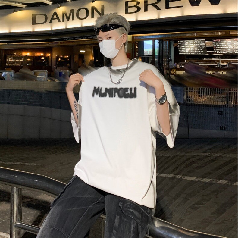 DF19-P38新款复古立体条纹重磅圆领T恤情侣宽松百搭休闲简约短袖,男装T恤,星座603-2