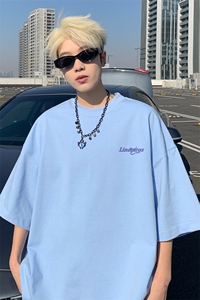 新款抖音直播得物男女短袖T恤220克纯棉T5155P22图片