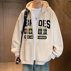 H209P70含棉量65%美式字母高街连帽卫宽松休闲开衫外套，男装卫衣，星座304A-1