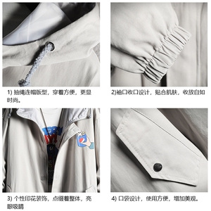 JK41262-P85 纯棉连帽夹克男士大码工装男上衣外套 网格挂拍图片