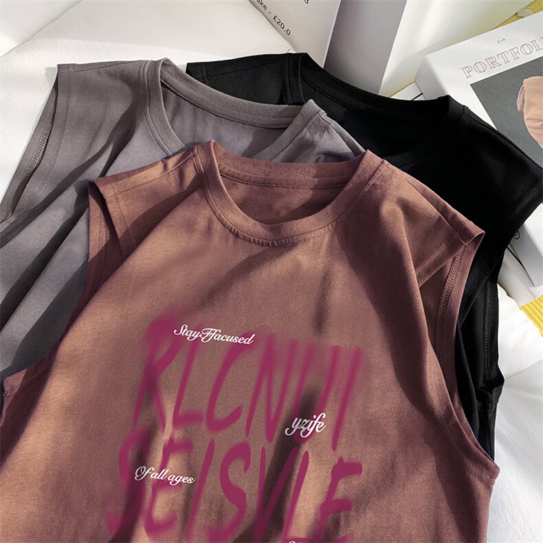 量大优供视频得物直播品质220克夏季纯棉背心无袖T恤WB102,男装T恤,电商A486