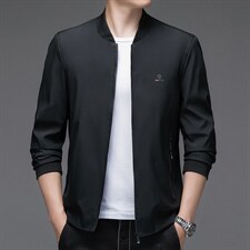男士夹克2023新款春秋季中年商务休闲男装棒球领外套薄款上衣，男装夹克，电商B212（原钱塘6029）