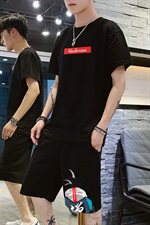 现货爆款悟空短袖套装五分裤6667套装，男装套装，星座308B-2