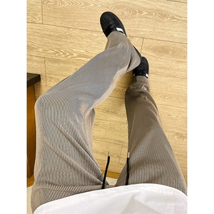 A178 XK458 新款夏季薄款男直筒长裤冰丝休闲宽松垂感阔腿卫裤图片