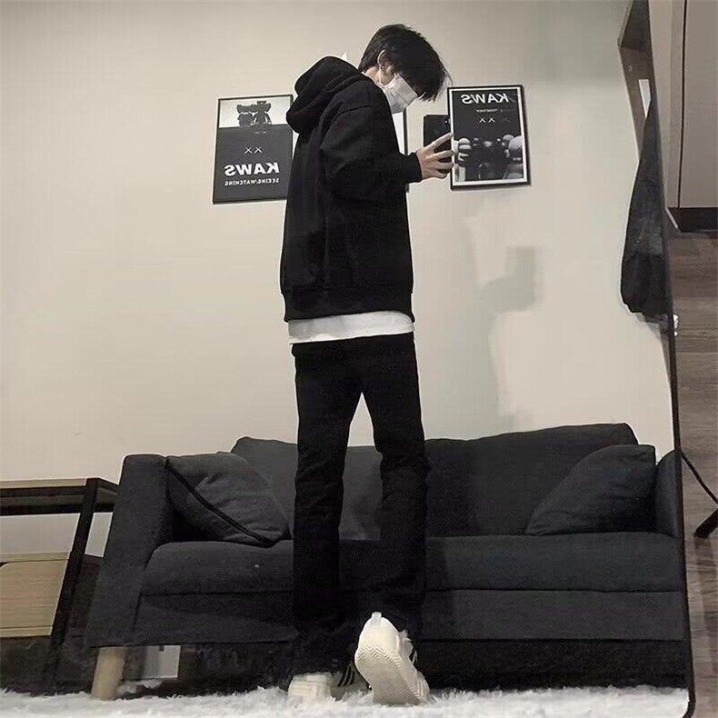 W9212-P30 网图现货 跑量款 春季新款纯色直筒牛仔裤百搭图片