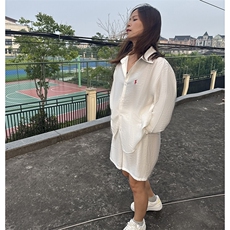 高级慵懒学院风男女长袖衬衫短裤棉麻透气凉爽套装高质量TC01，男装牛仔裤，星座115A-2
