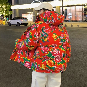 MY206东北大花连帽加厚保暖防寒棉衣外套棉服风汉服民族特色图片