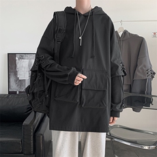 潮流百搭机能工装上衣港风宽松痞帅ins拼接男韩版外套W490-P48，男装卫衣，星座512-2