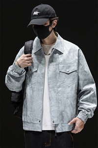 复古做旧 男2025秋季新款高街潮牌时尚翻领夹克外套Q5556-P78图片