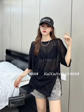2025网纱韩版收腰短袖防晒罩衫，女装T恤，东正羊绒