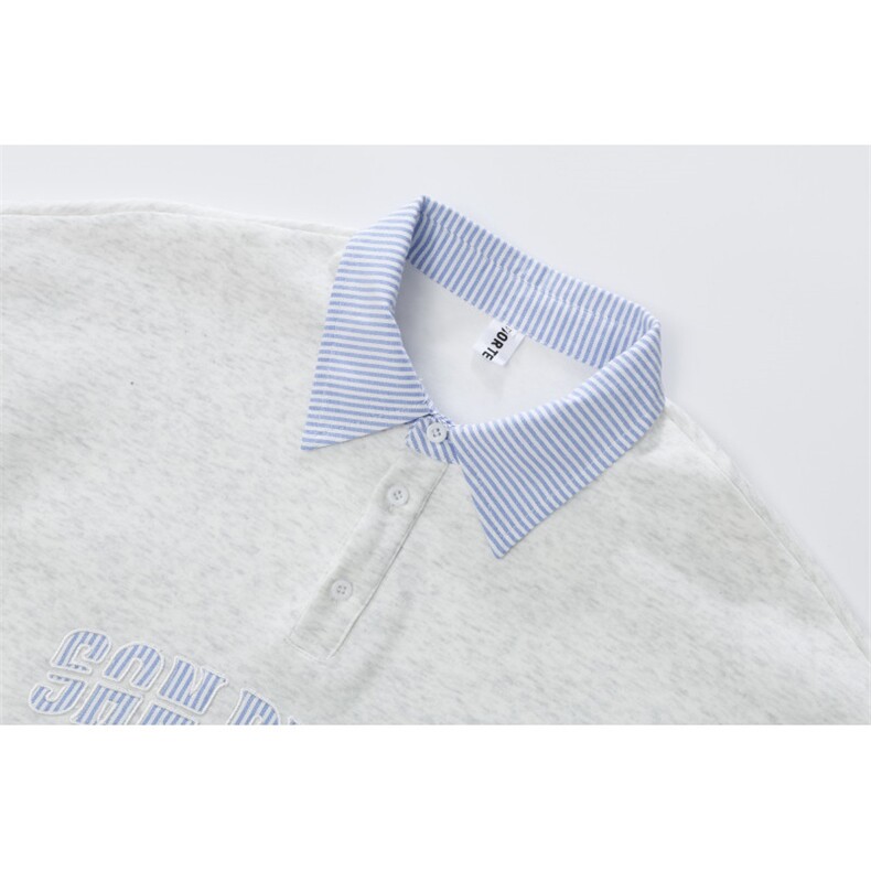HW2545特P55控98面布54棉46聚酯假两件POLO情侣卫衣宽松外套男,男装Polo衫,电商B370