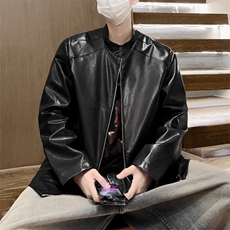 春季皮衣男立领男士机车皮夹克休闲外套潮流上衣A266-PY005-P85，男装皮衣，电商A266