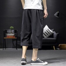 2021夏季新日系沙发墙大码男棉麻七分裤宽松亚麻休闲裤K2062-P30，男装休闲裤，电商A001