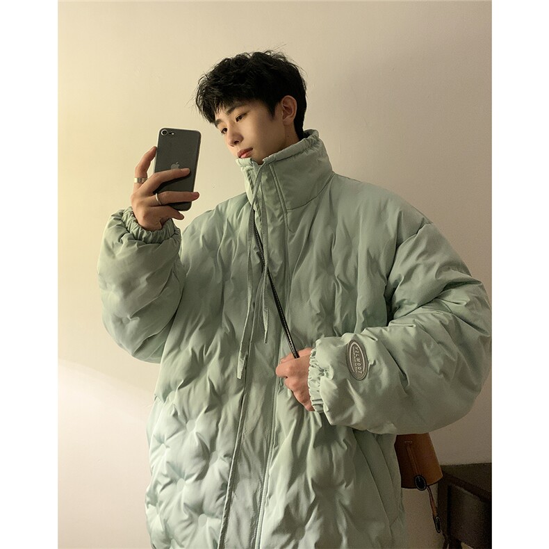 1定制面料棉衣大码M-5XL港风情侣半高领棉服外套男8707P125控168，男装棉衣，星座226-2