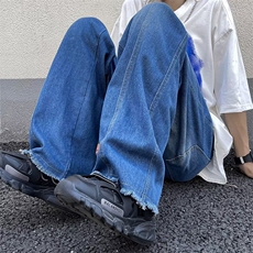 美式牛仔裤男韩版潮流高街帅气2026夏季新款ins宽松长裤RK593-P46，男装牛仔裤，星座412