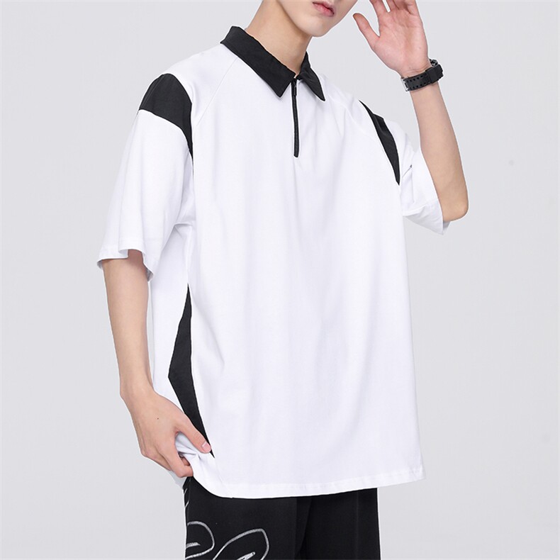 纯短袖日系潮牌无影墙时尚拼接新款短袖polo衫男mc0112-p50控68,男装Polo衫,星座717
