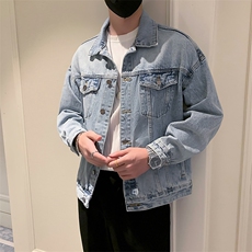 2025新款春季牛仔外套男潮牌印花水洗夹克男装A313-1-802-P135，男装工装外套，电商A313-1