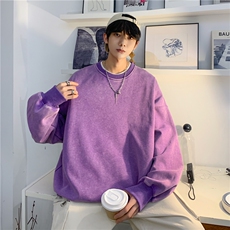 抖音品质初秋潮流水洗宽松休闲落肩圆领卫衣JK23309-特批40-控59，男装卫衣，星座605(原A050)