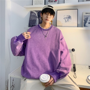 抖音品质初秋潮流水洗宽松休闲落肩圆领卫衣JK23309-特批40-控59图片