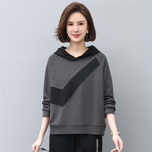 2024年春秋季新款刺绣卫衣女连帽衫韩版休闲百搭长袖上衣服女棉
