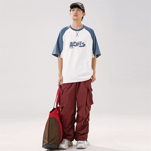 2024夏季新款男装日系潮牌纯棉印花圆领宽松短袖休闲T恤T930-F50图片