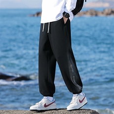 重磅针织休闲裤男2024春夏阔腿裤美式卫裤直筒裤潮-海景-5012-P50，男装休闲裤，星座307-3(原516-1)
