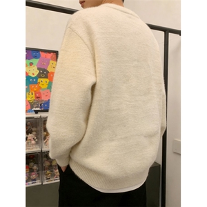 1506/QMY95950/P53美式卡通小狗圆领针织衫慵懒休闲情侣内搭图片