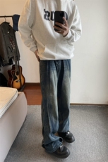B221美式ins高街加绒加厚牛仔裤LK23134-P65控88，男装牛仔裤，电商B221