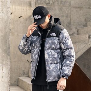 拼款2020冬装潮牌迷彩连帽棉衣男潮流百搭外套 A438-823图片