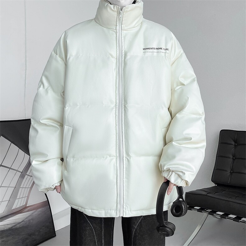 冬季字母印花皮棉衣男立领加厚男士棉服潮流棉袄A266-PY2101-P110,男装棉衣,电商A266