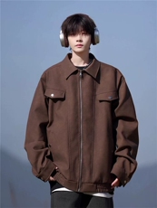 自拍图:2025秋季美式复古皮衣外套翻领皮夹克JK8088-P85128，男装夹克，星座1209-2