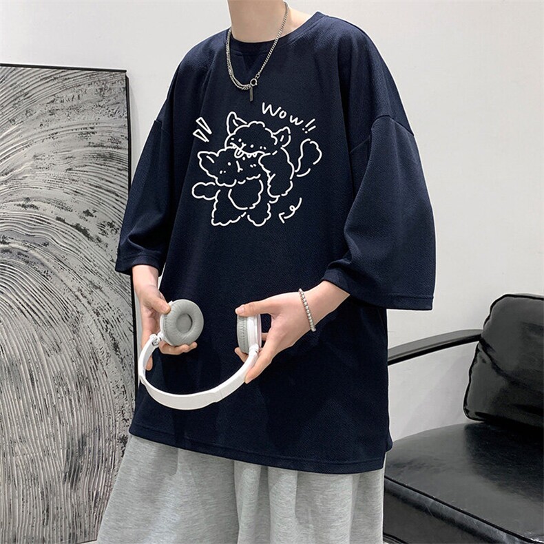 冰丝七分袖t恤男大码五分袖男短袖男中袖Q11427-P30,男装T恤,电商A040