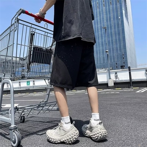 冰丝短裤男士夏季薄款满天星高级感中裤宽松大码潮流五分休闲裤图片
